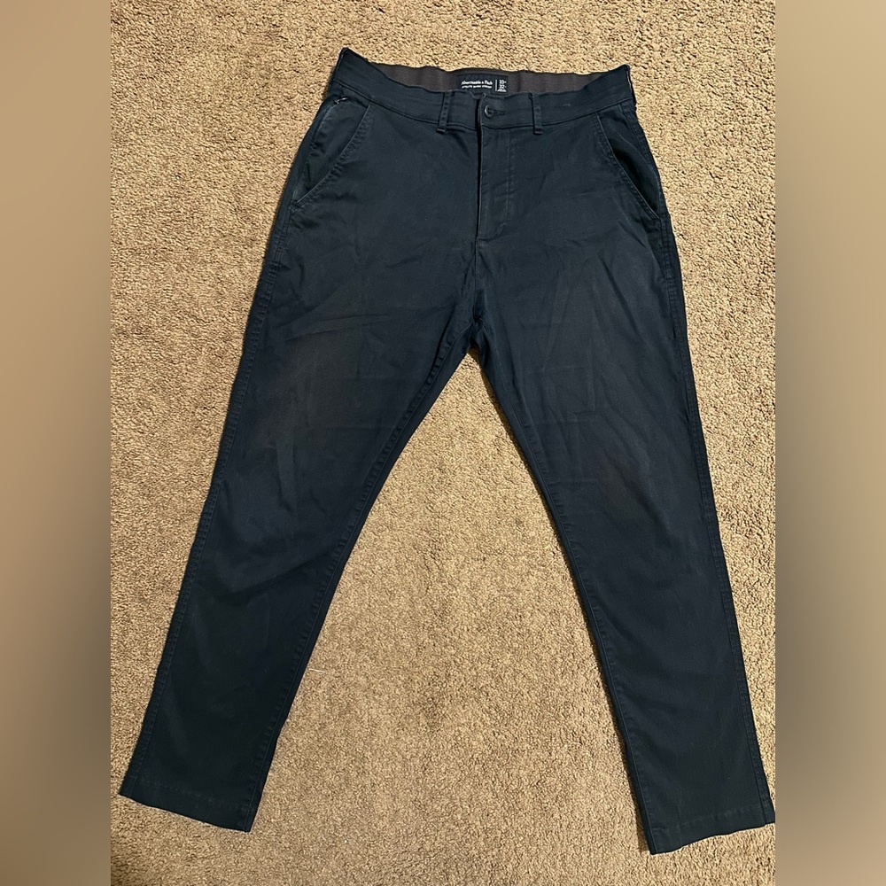 Mens Abercrombie & Fitch Athletic Skinny Stretch Modern Chino 33x32 Navy